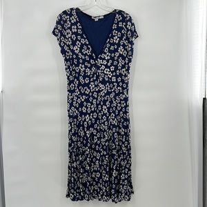 Boden blue white floral dress size 12R